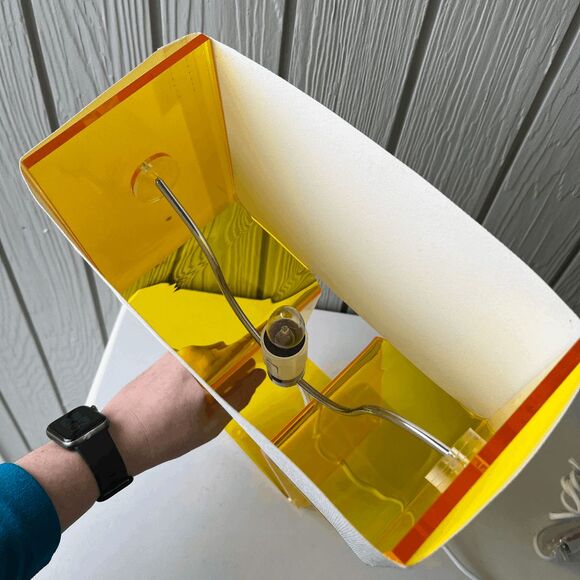 Pablo Designs Tube Top Table Lamp – Yellow Acrylic Base, Modern Minimalist, 14” - Picture 6 of 12